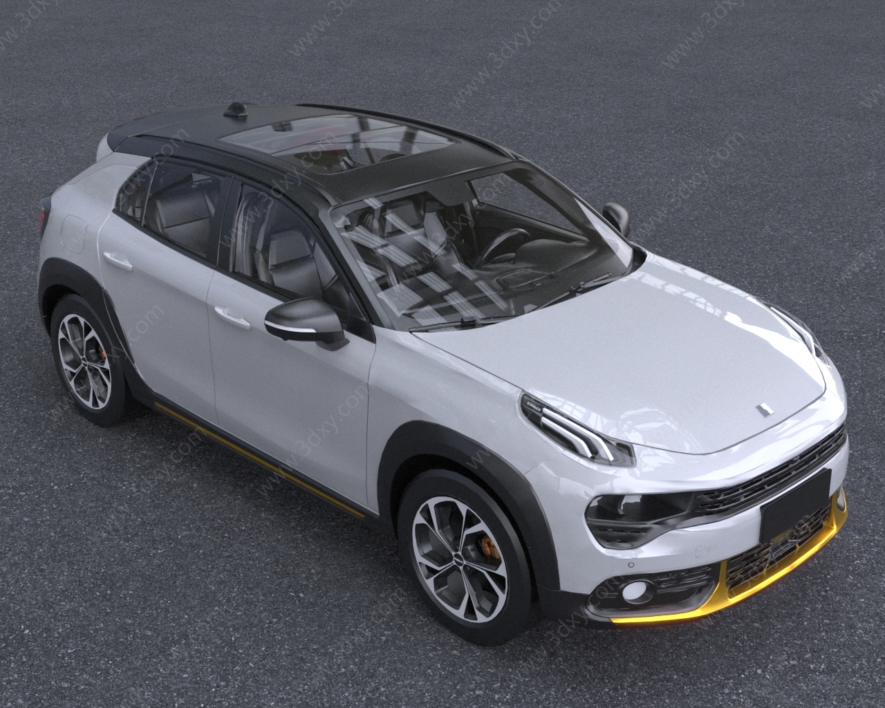 2021款领克02新能源汽车3D模型