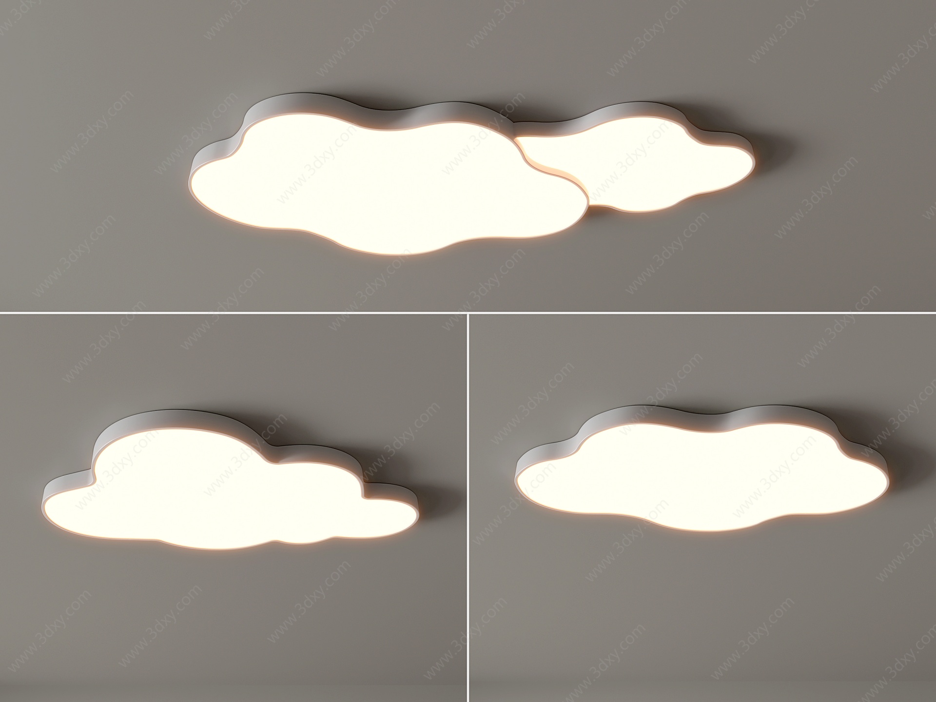 现代吸顶灯云朵形吸顶灯3D模型