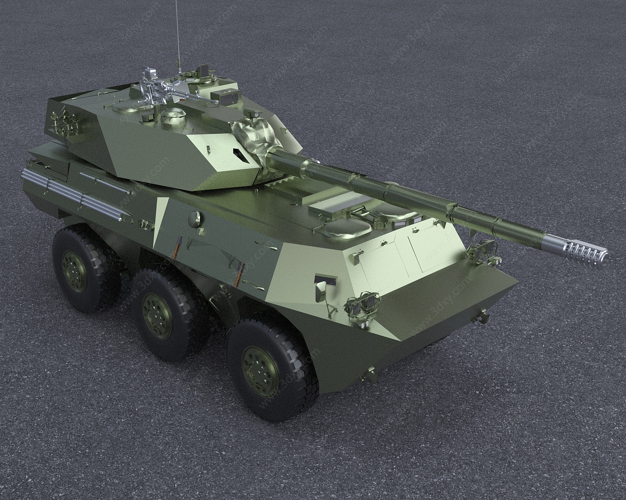 105毫米轮式坦克歼击车3D模型