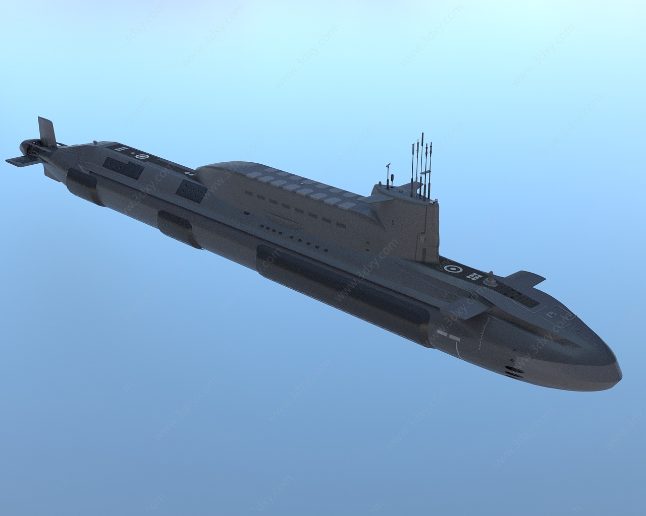 中国海军核攻击潜艇3D模型