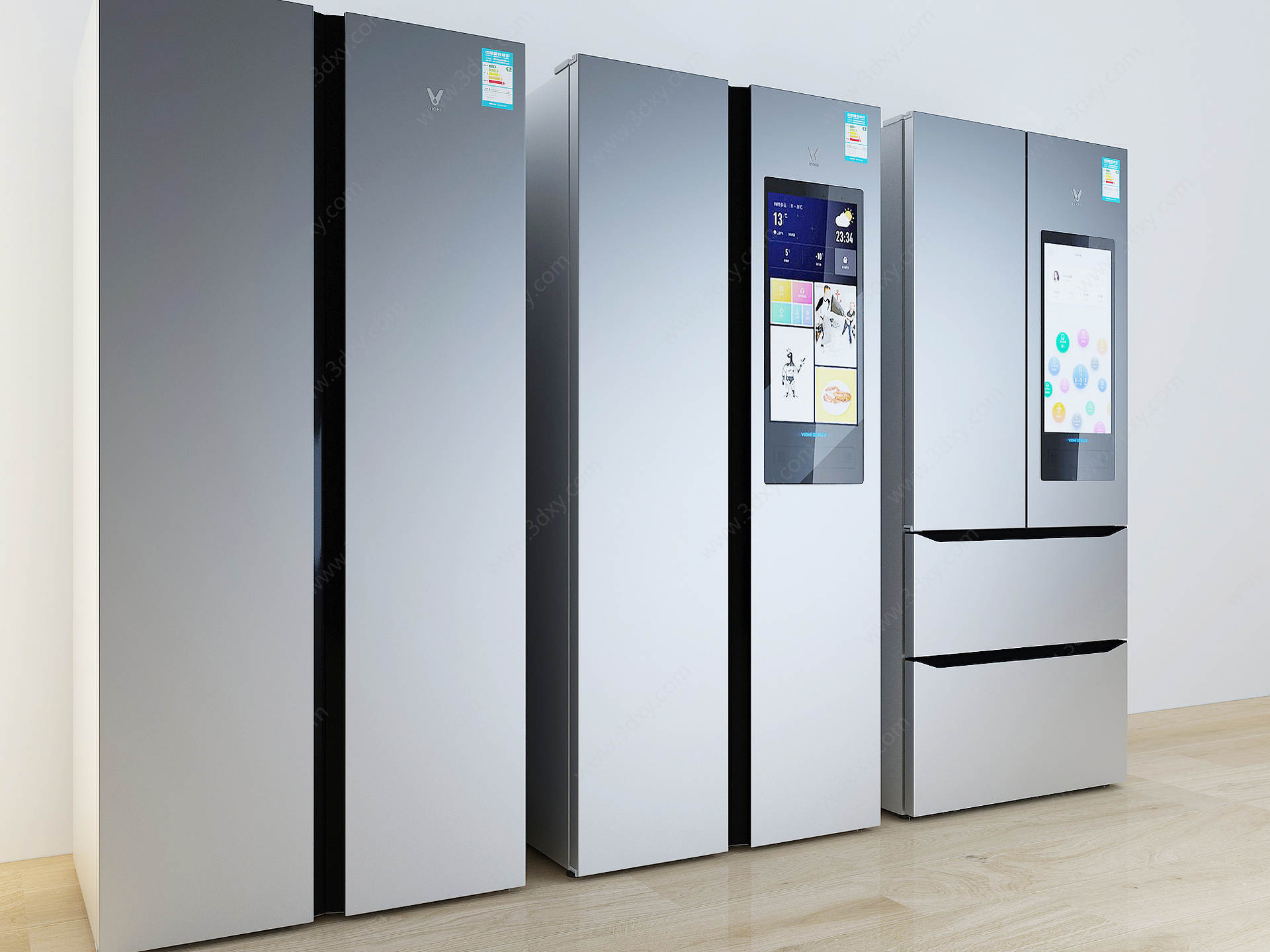 现代云米智能冰箱双门冰箱3D模型
