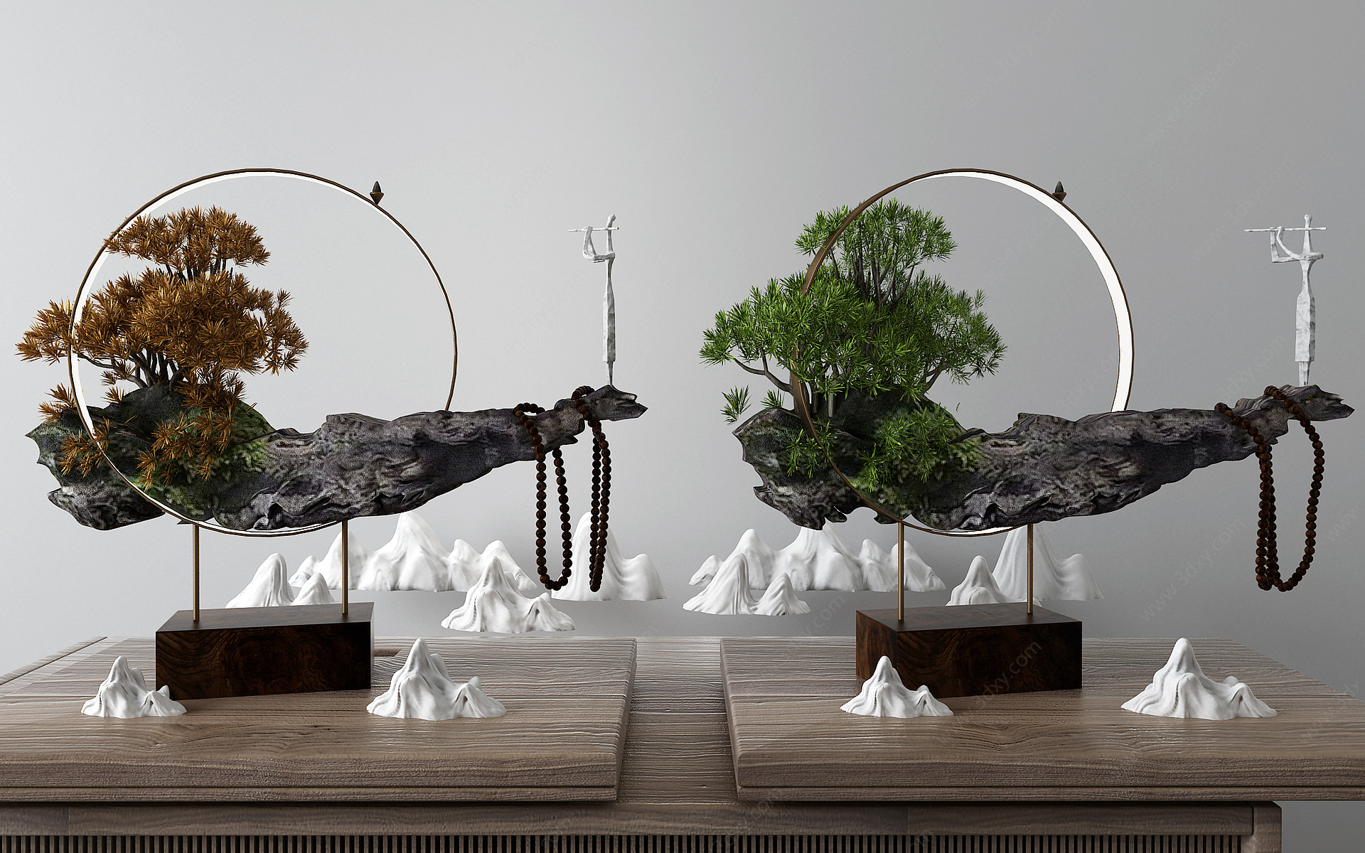 中式松树摆件工艺品3D模型