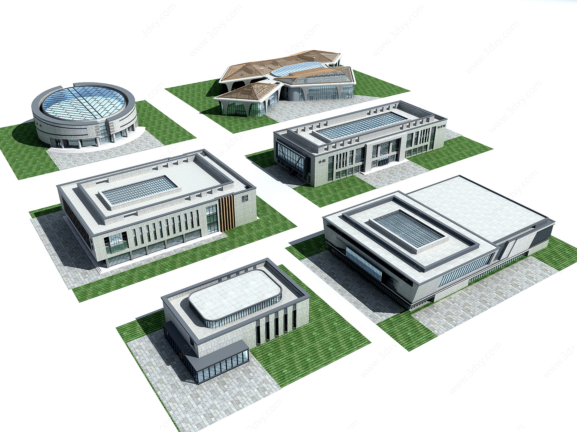 学校场馆群体3D模型