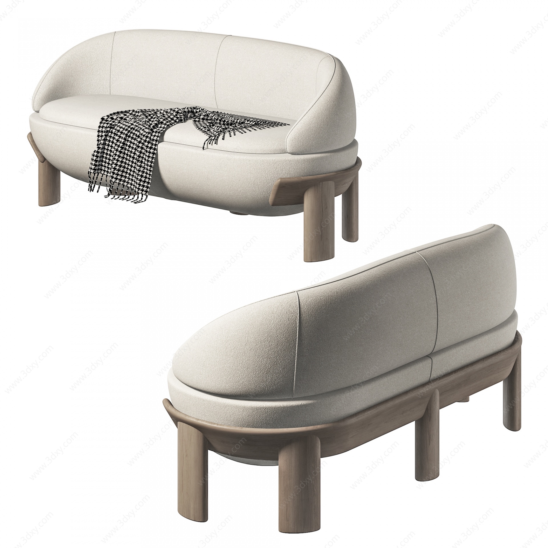 现代双人沙发3D模型