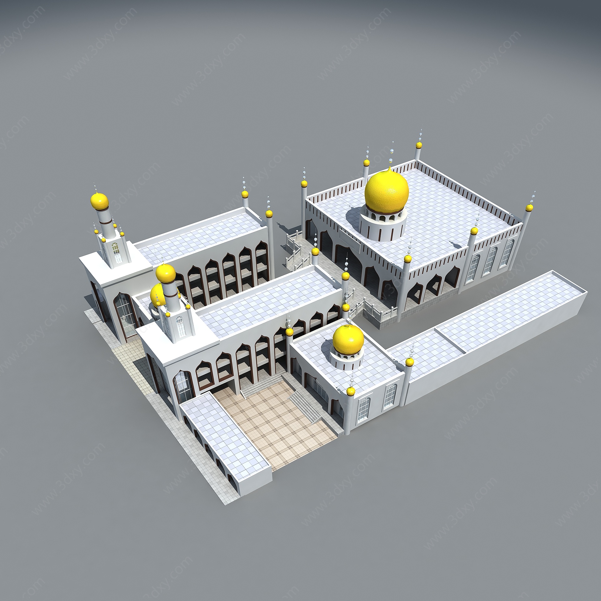 传统中式清真寺建筑3D模型