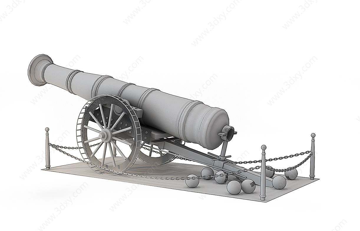 大炮3D模型