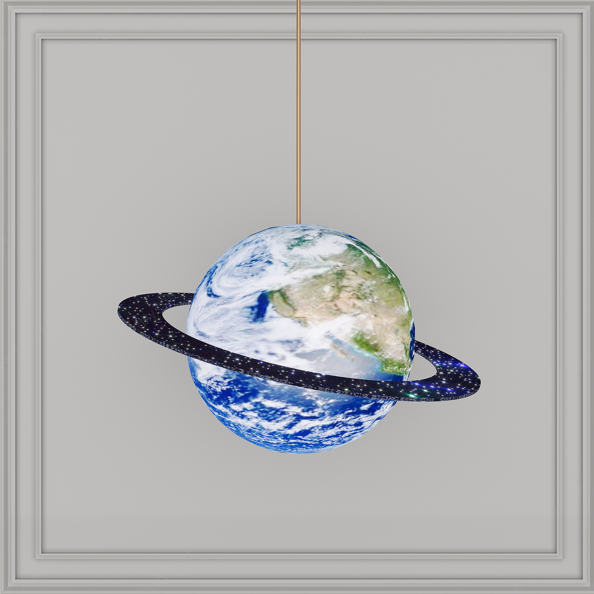 现代太空星球吊灯3D模型