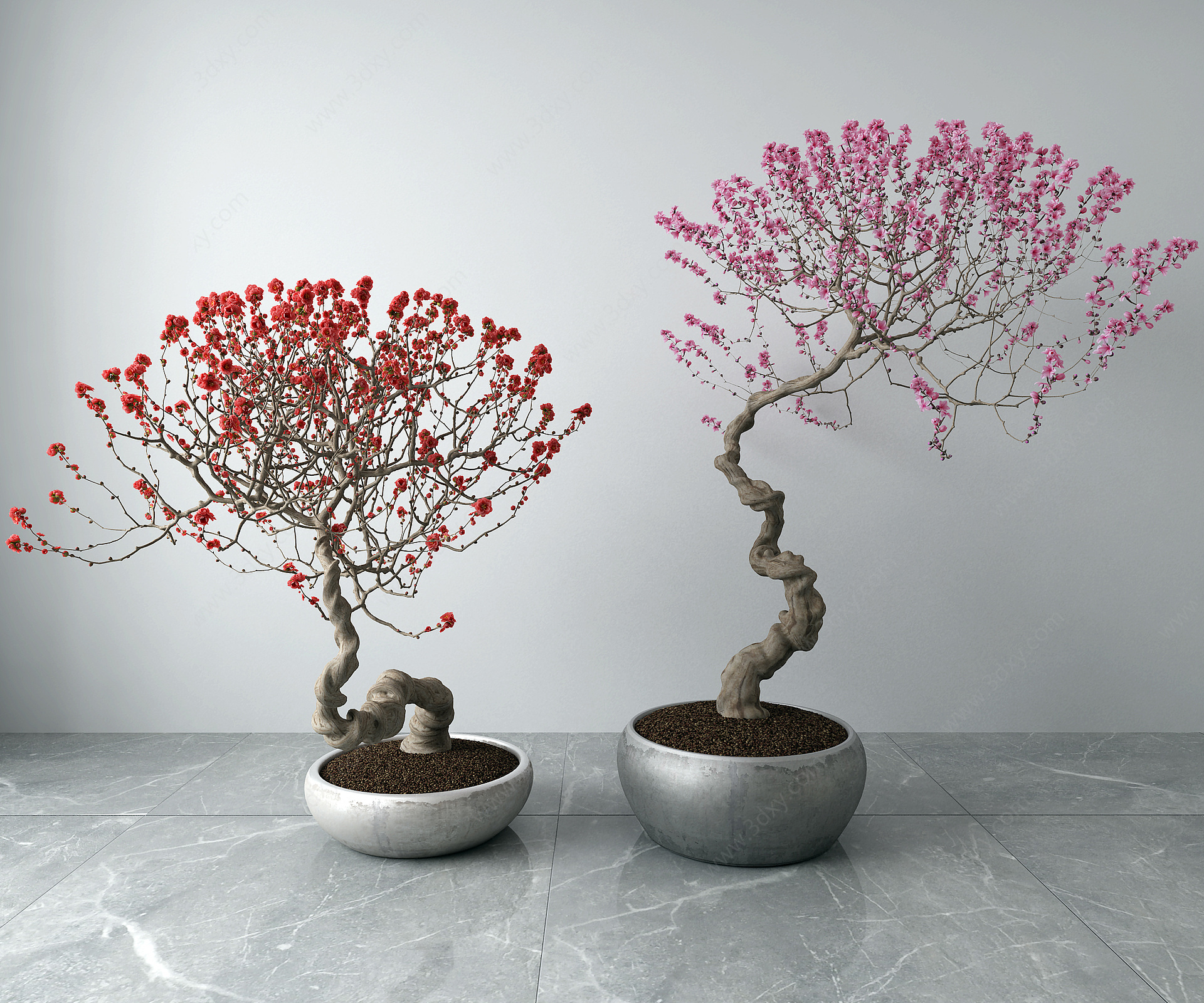 新中式盆栽3D模型