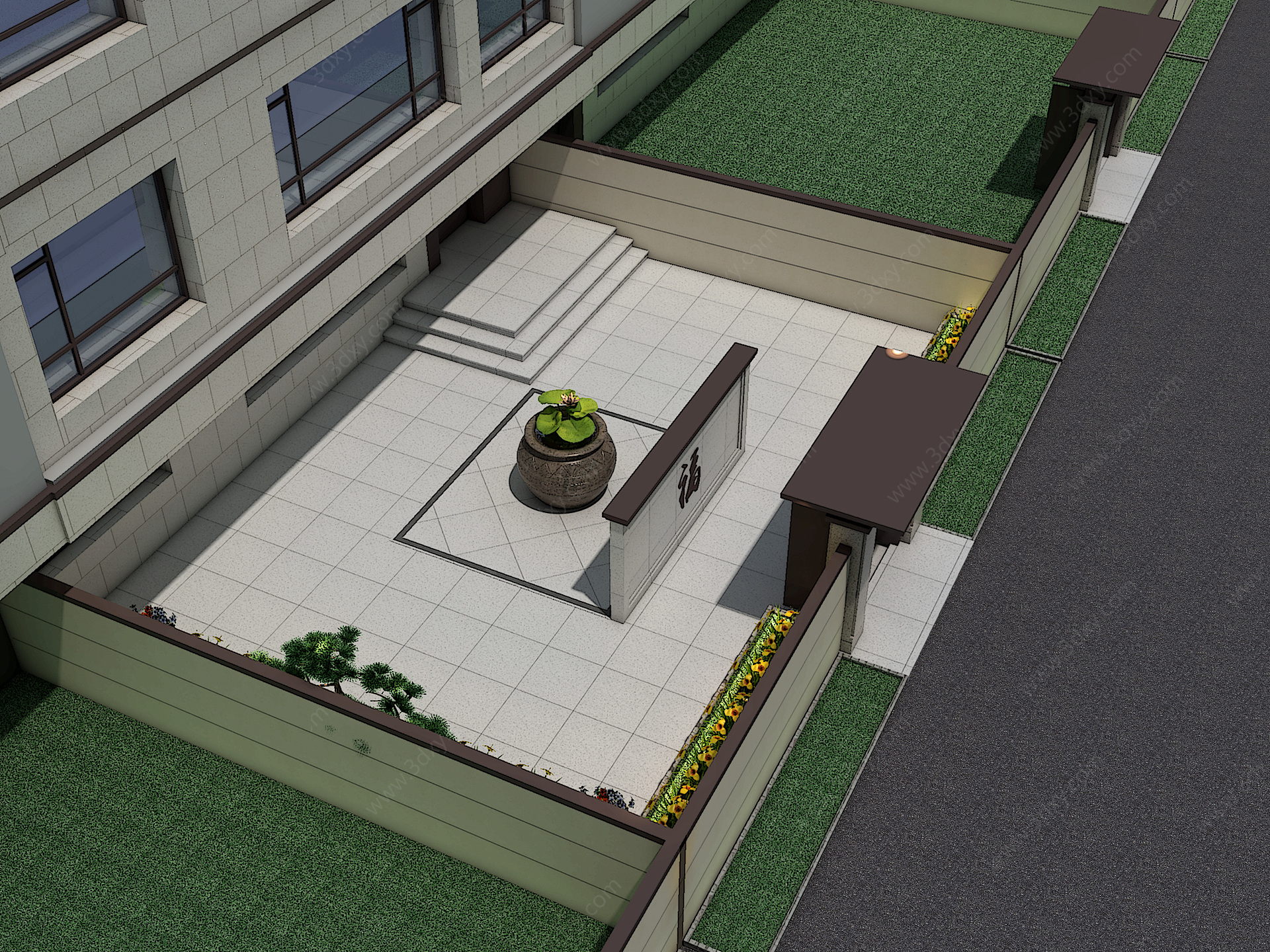 现代居家庭院3D模型