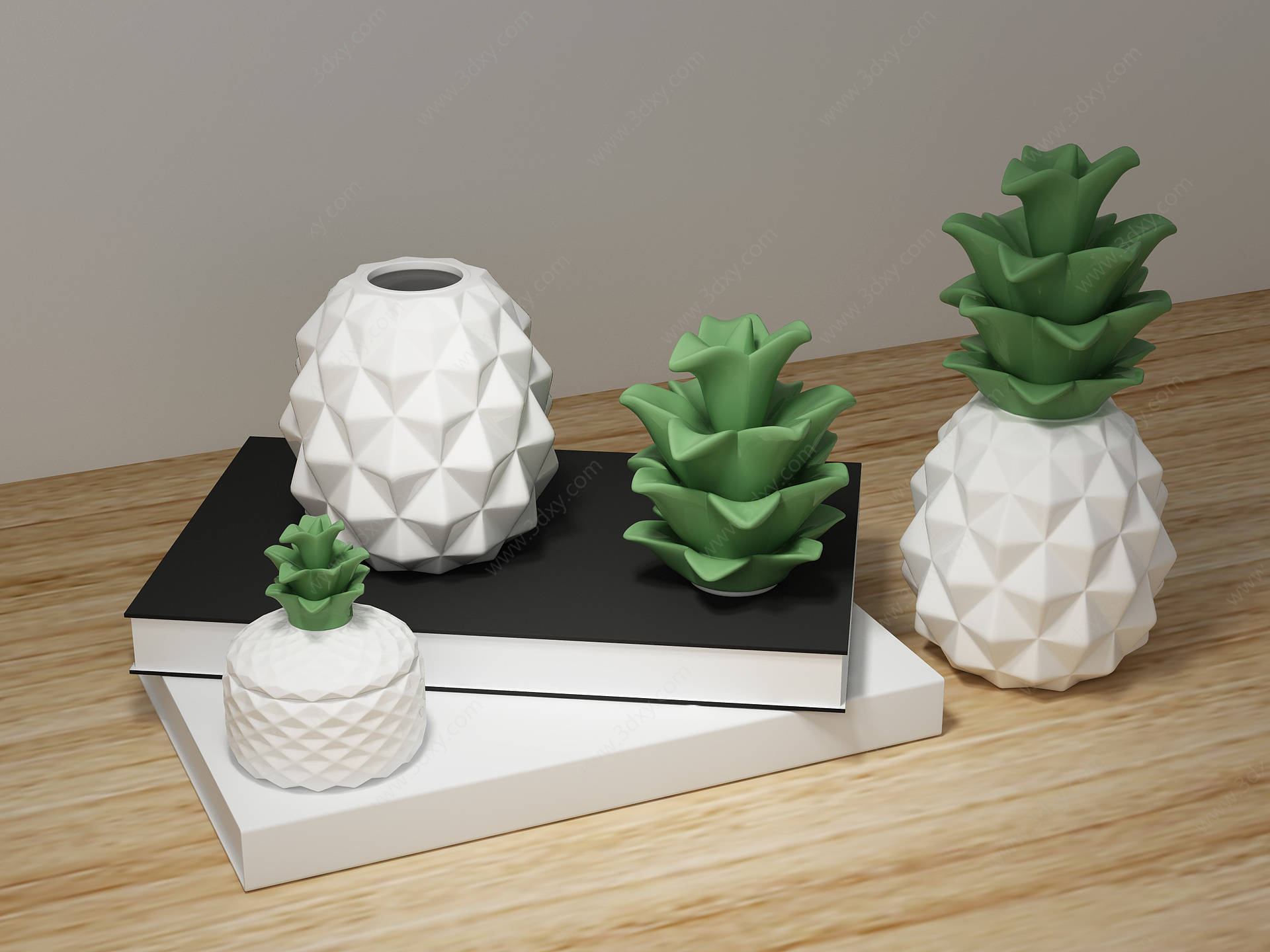 北欧家居可爱卡通菠萝摆件3D模型