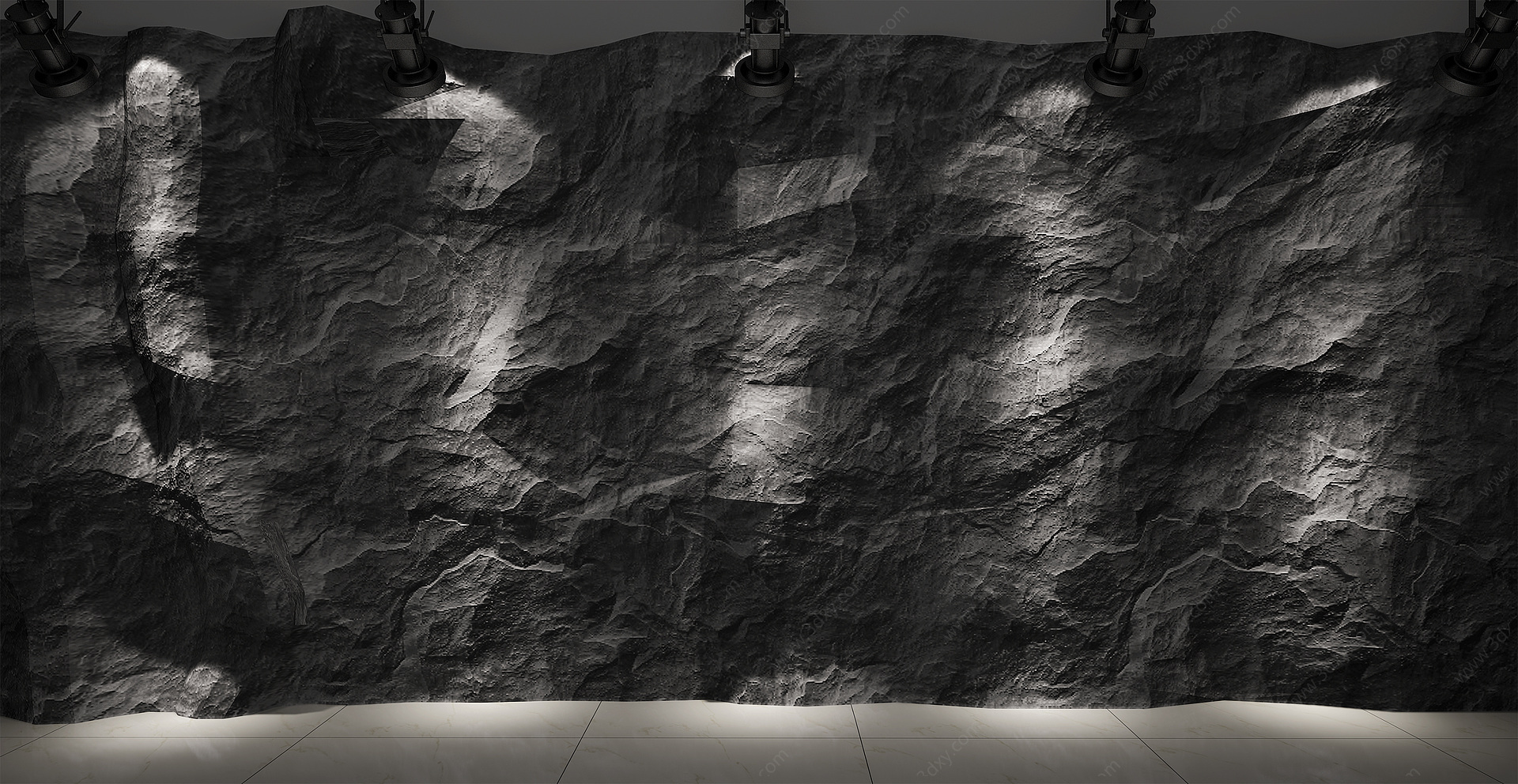 现代风格石材背景墙3D模型