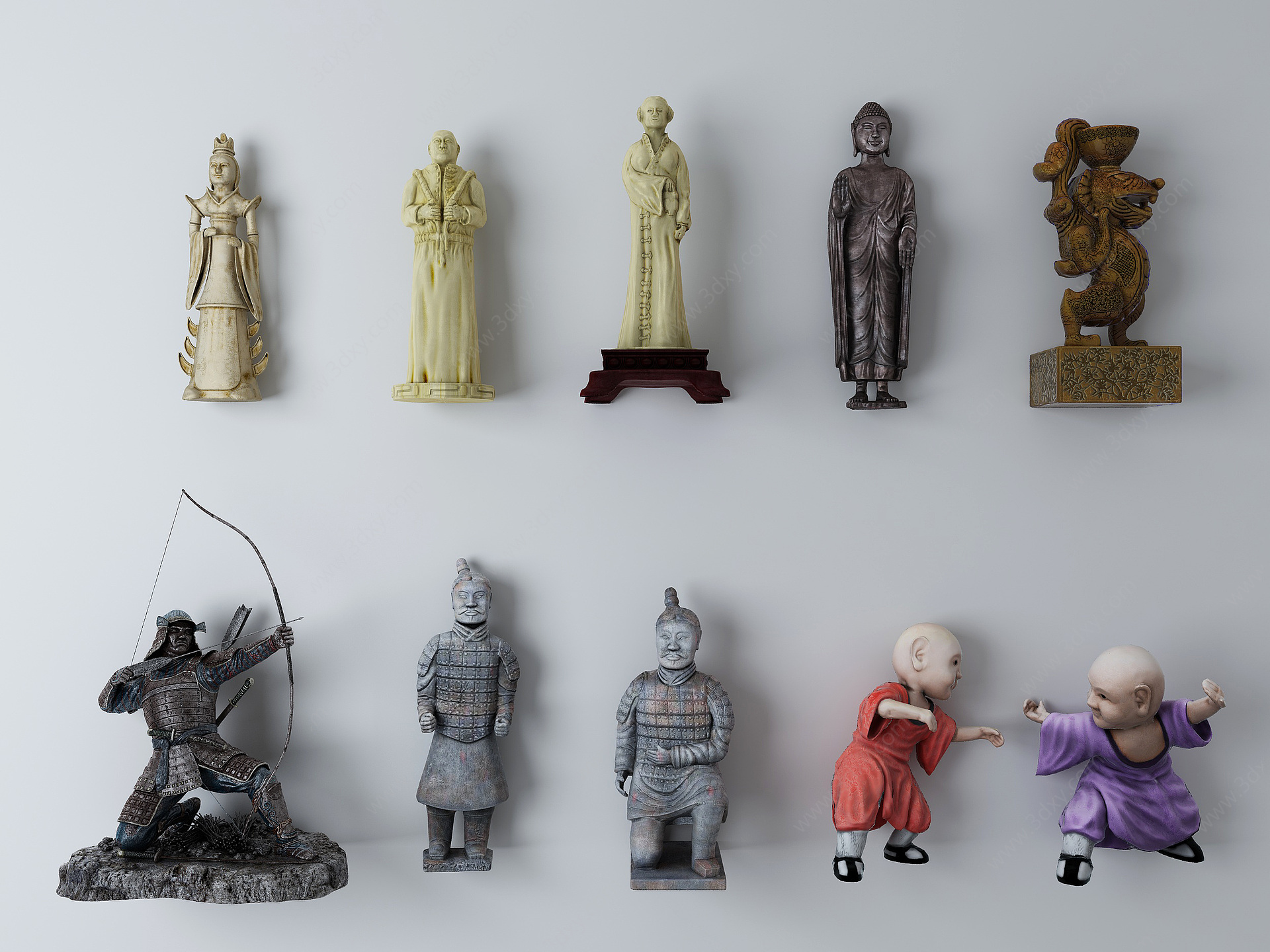 中式古董摆件饰品3D模型