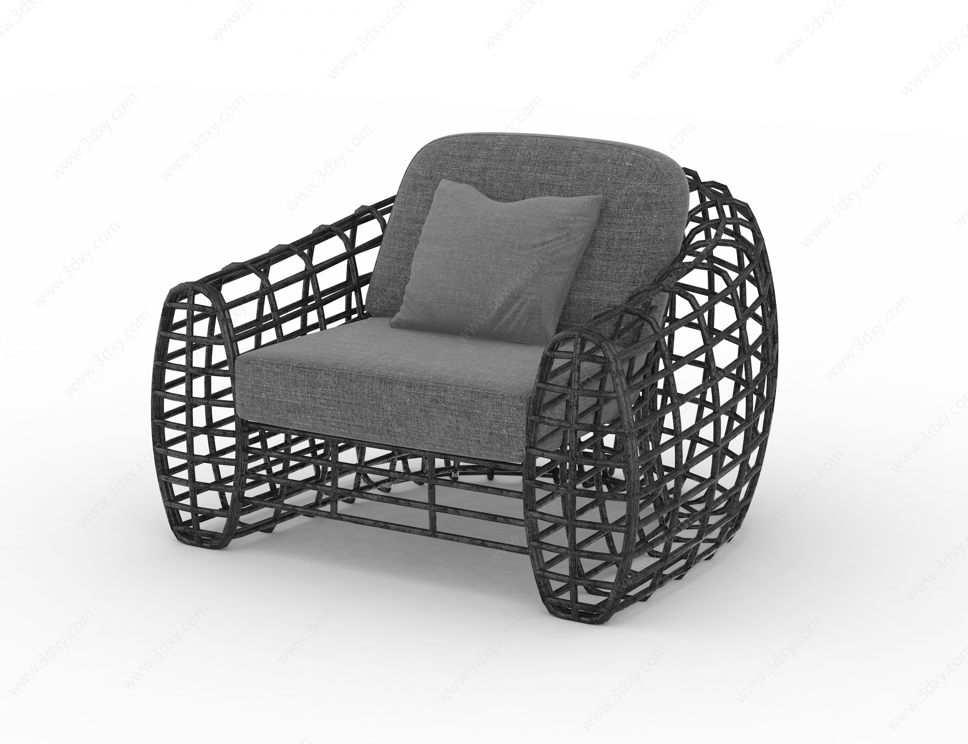 东南亚户外沙发藤椅沙发3D模型