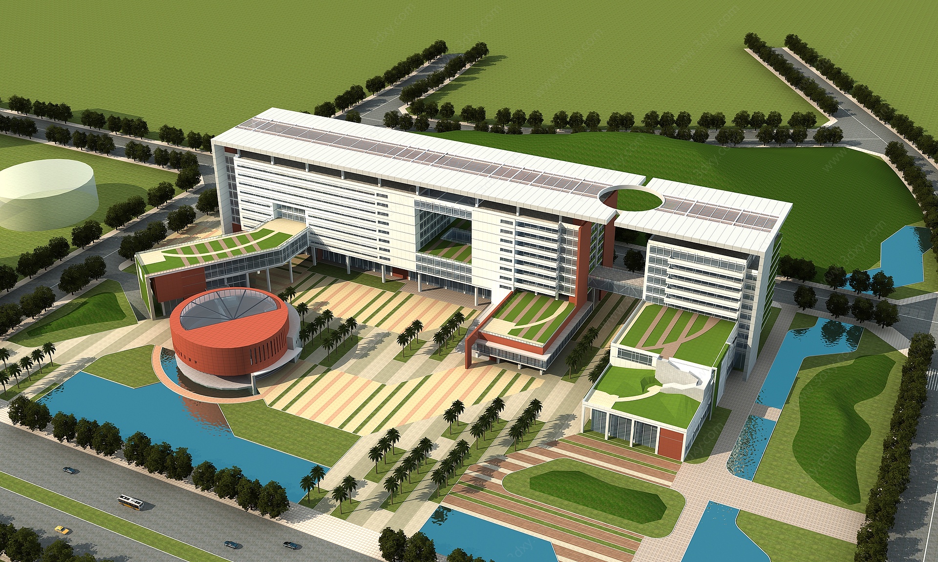 现代漳州行政楼3D模型