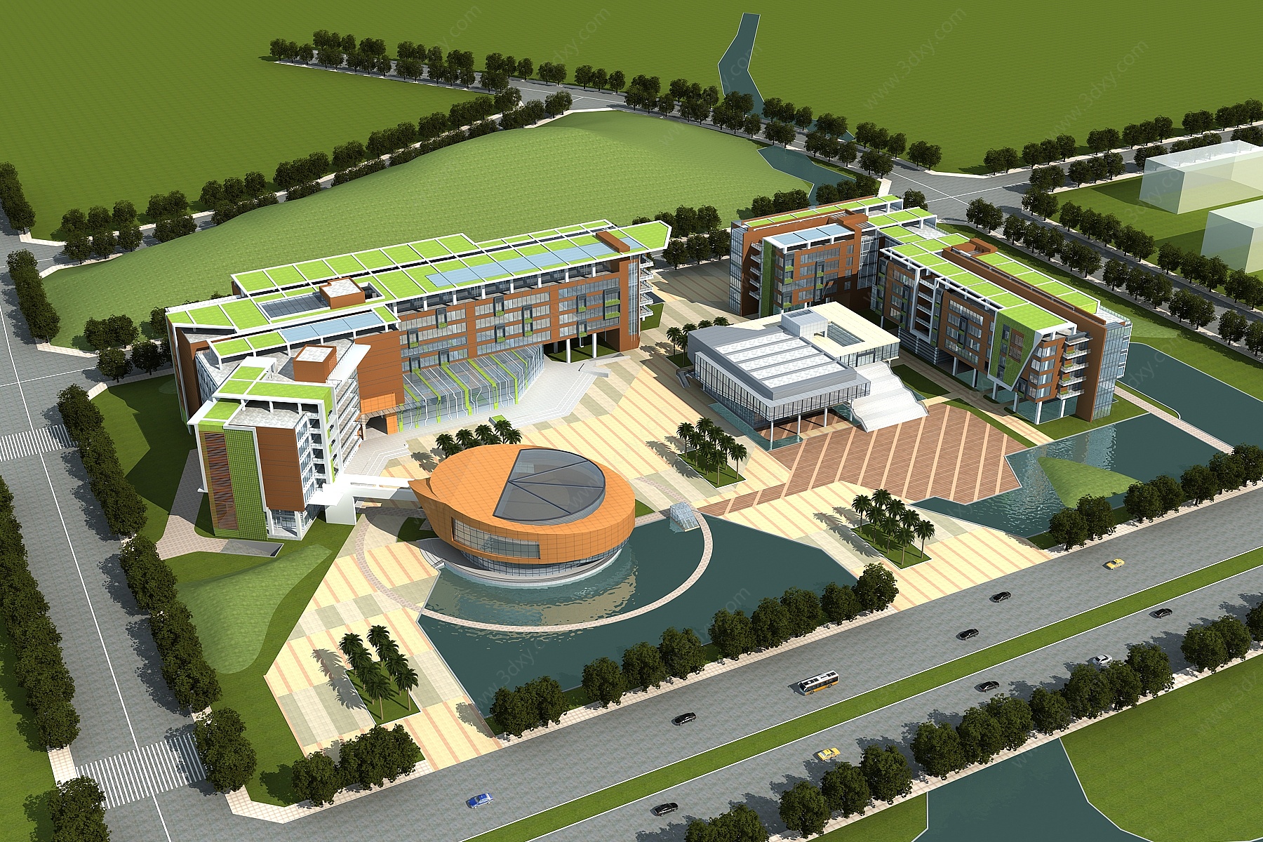 现代漳州行政建筑3D模型