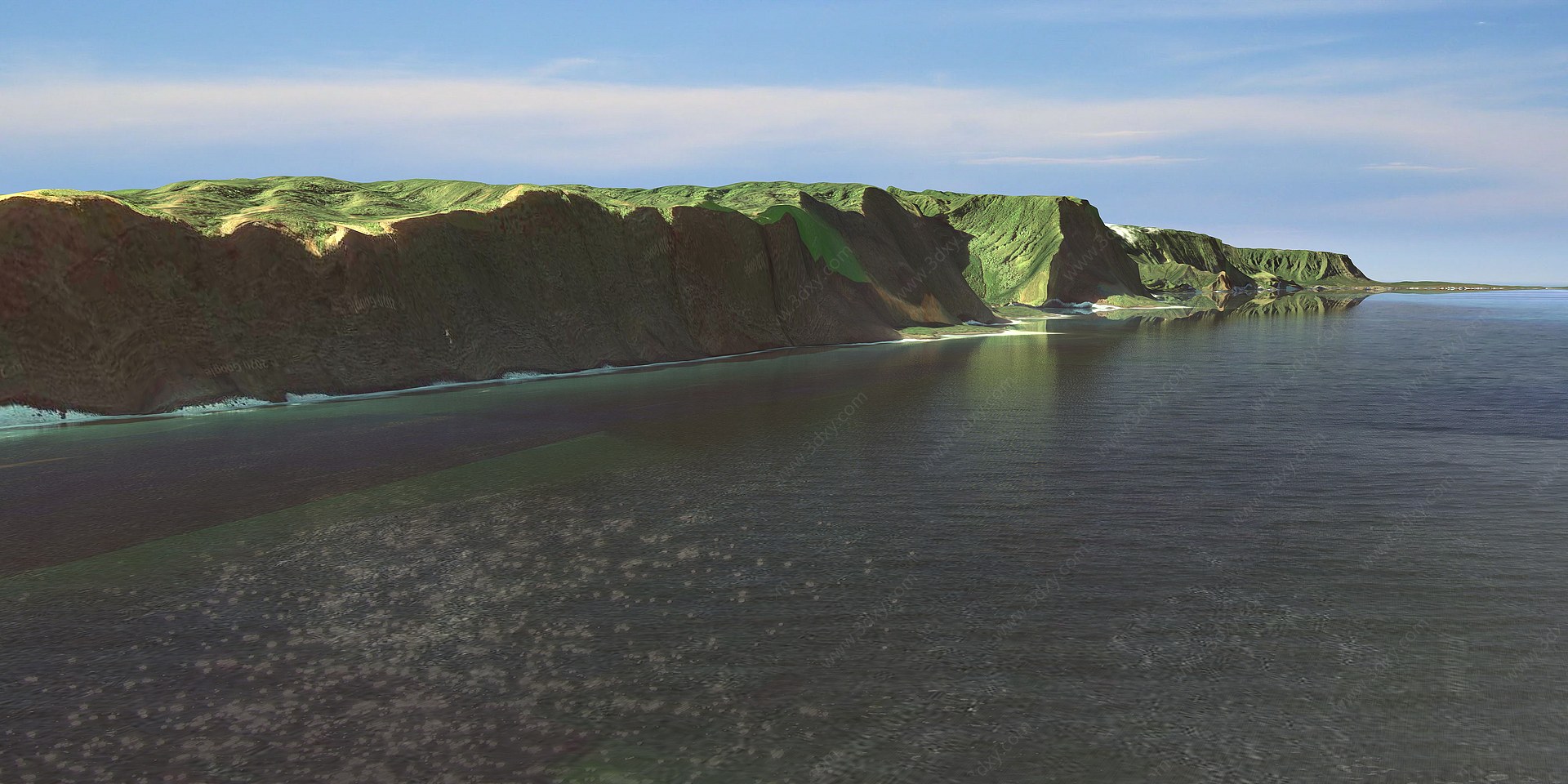 现代岩土水海岛3D模型