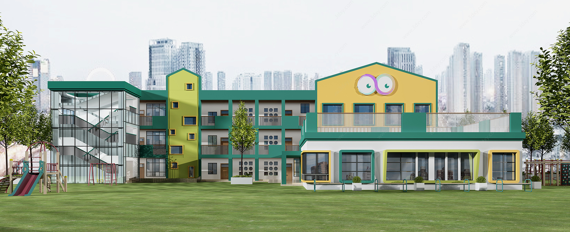 幼儿园外观建筑3D模型