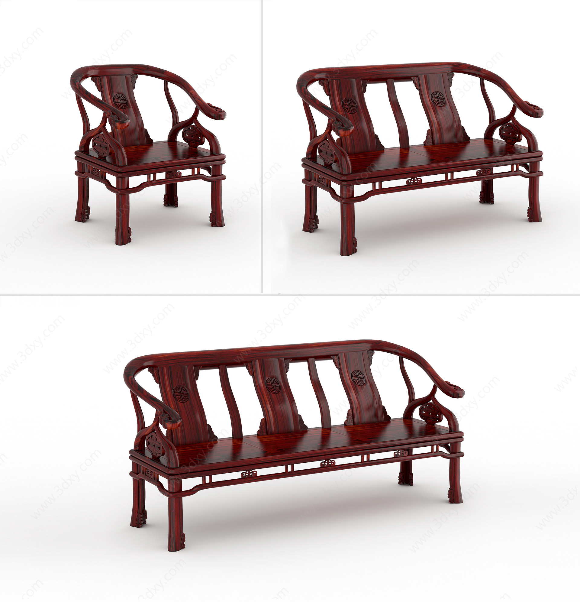 新中式沙发椅3D模型