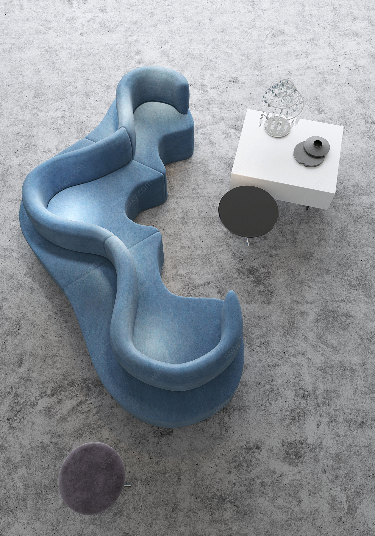 现代异型沙发3D模型