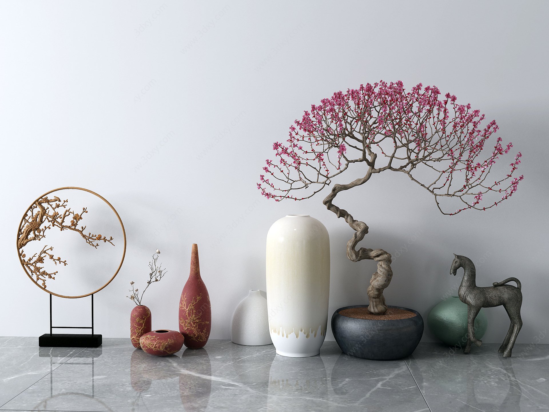 中式饰品摆件花瓶3D模型