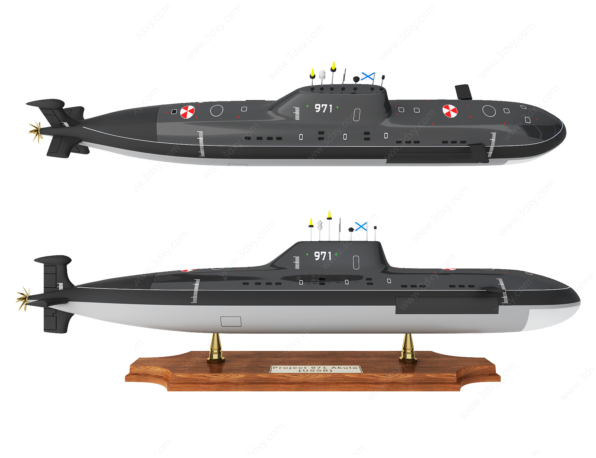 现代摆件潜水艇摆件装饰品3D模型