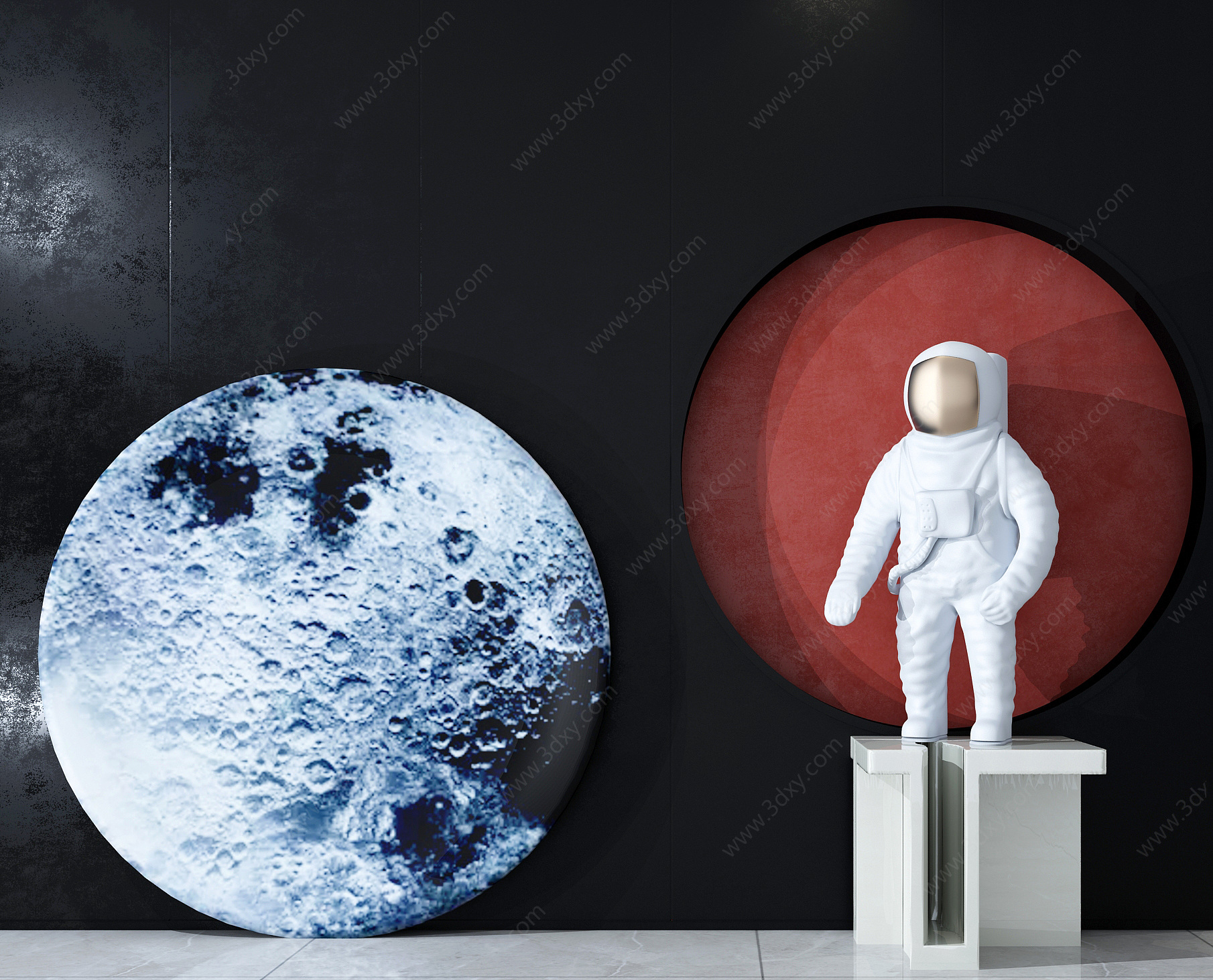 现代宇航员人物摆件3D模型