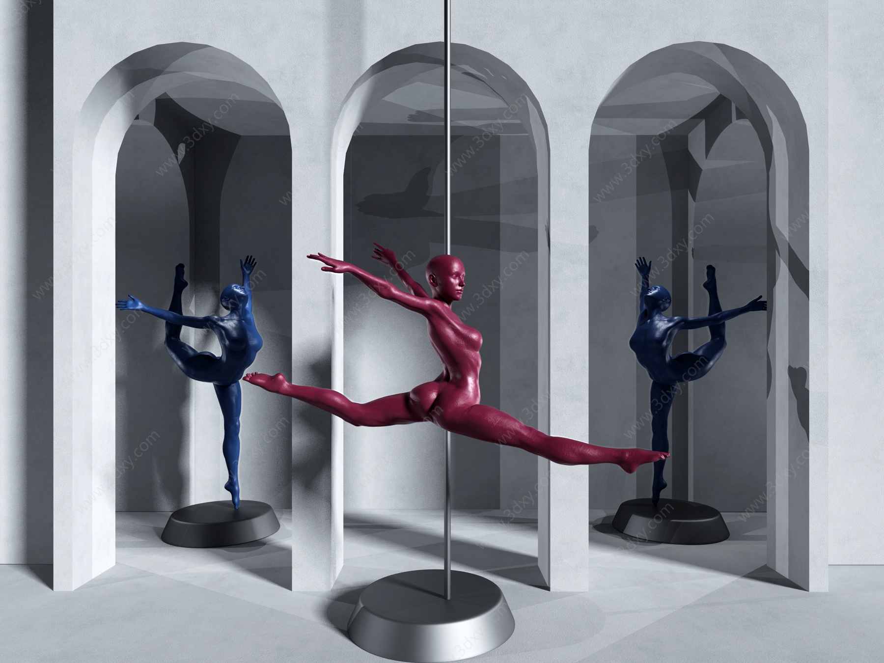 现代芭蕾舞者装饰摆件3D模型