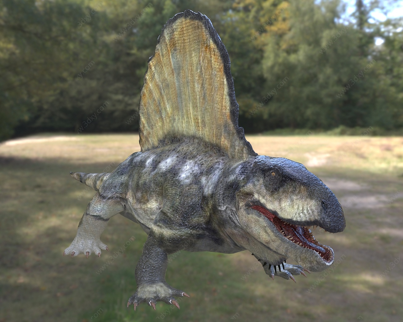 异齿龙时期肉食性古生物3D模型