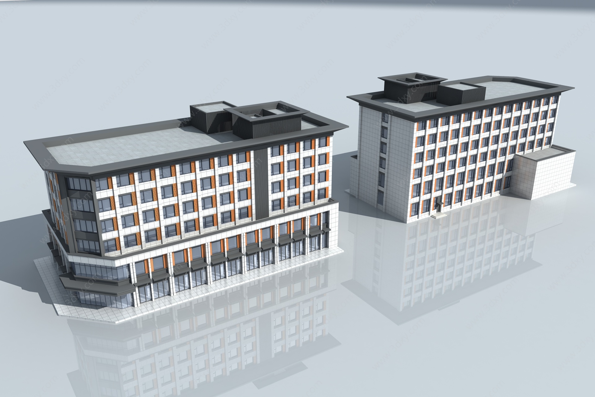 现代新中式商业酒店办公楼3D模型