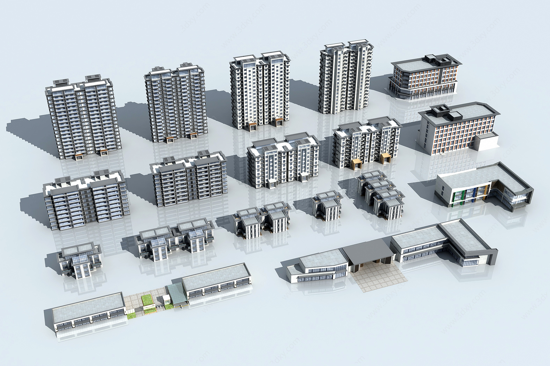 新中式住宅小区3D模型