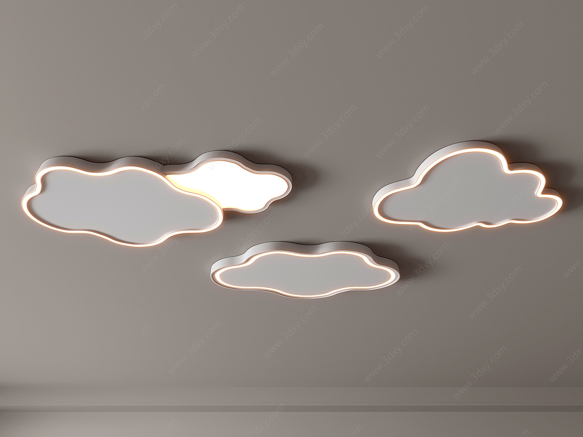 现代云朵吸顶灯3D模型