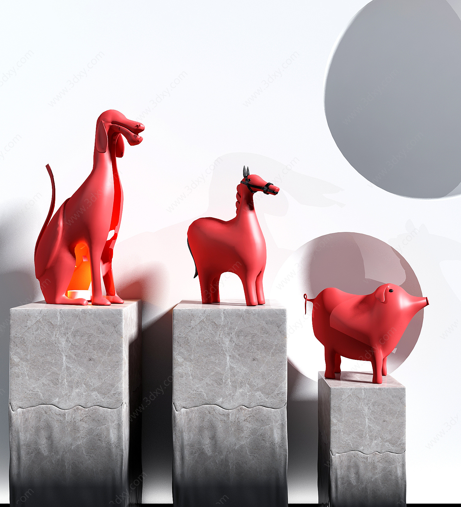 现代雕塑动物雕塑3D模型