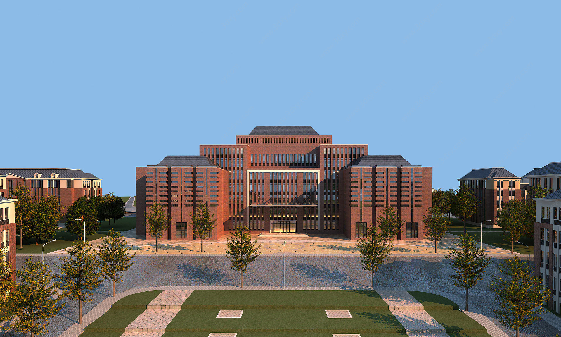 新中式大学校区3D模型