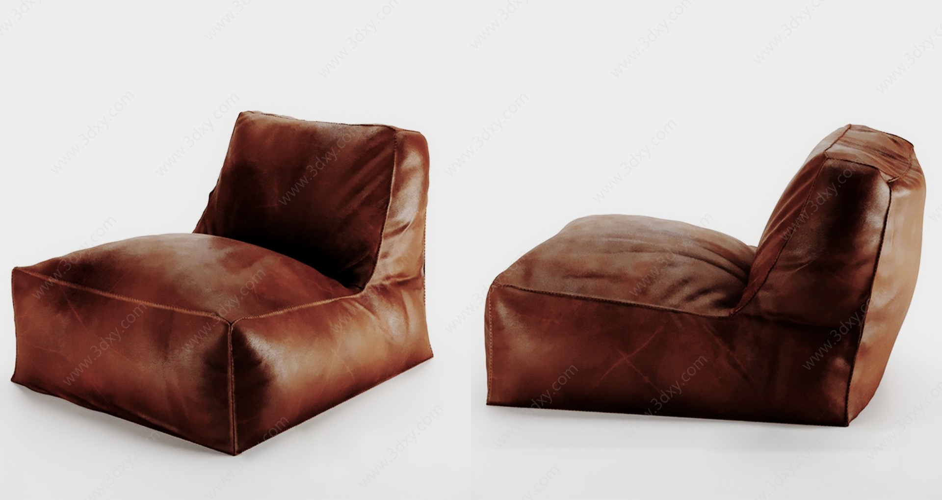 现代皮质懒人沙发3D模型