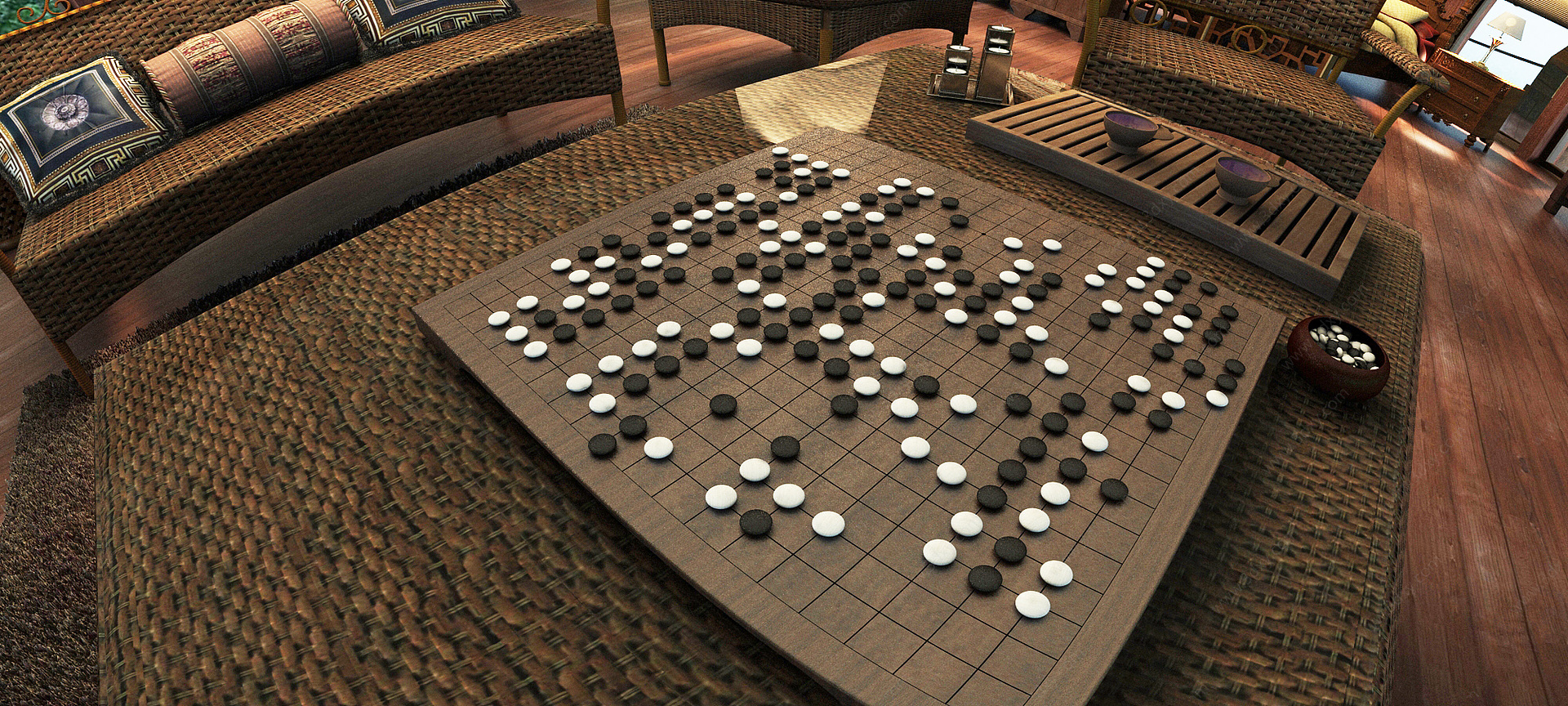 新中式围棋3D模型
