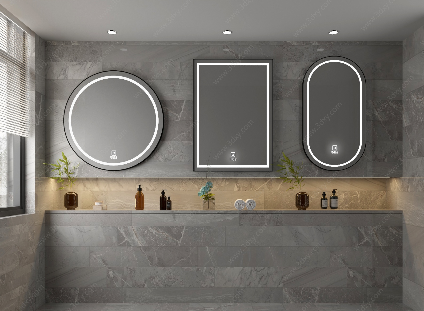现代卫浴镜子组合3D模型