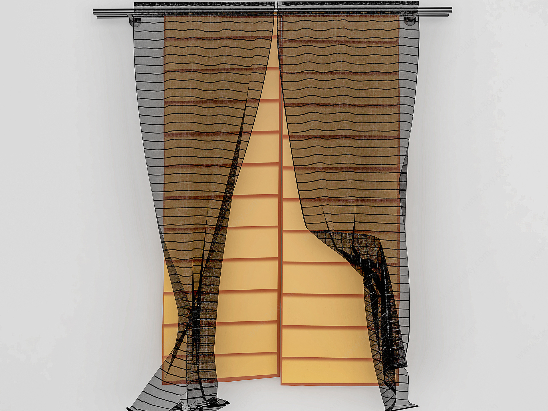 日式窗帘3D模型