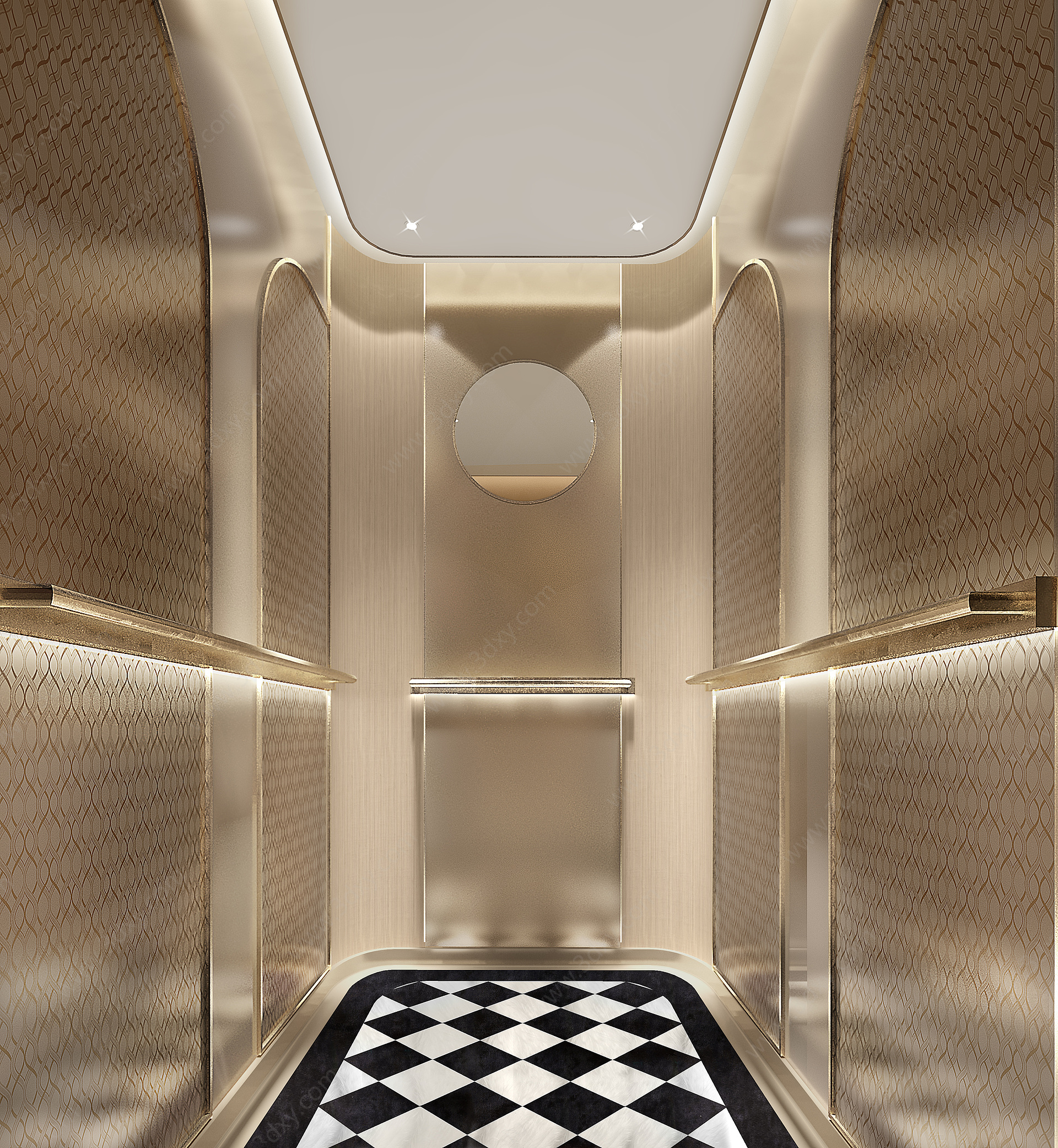 欧式电梯过道轿厢酒店电梯3D模型