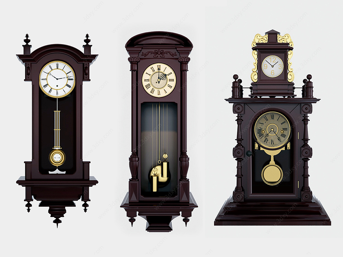 欧式时钟钟表3D模型
