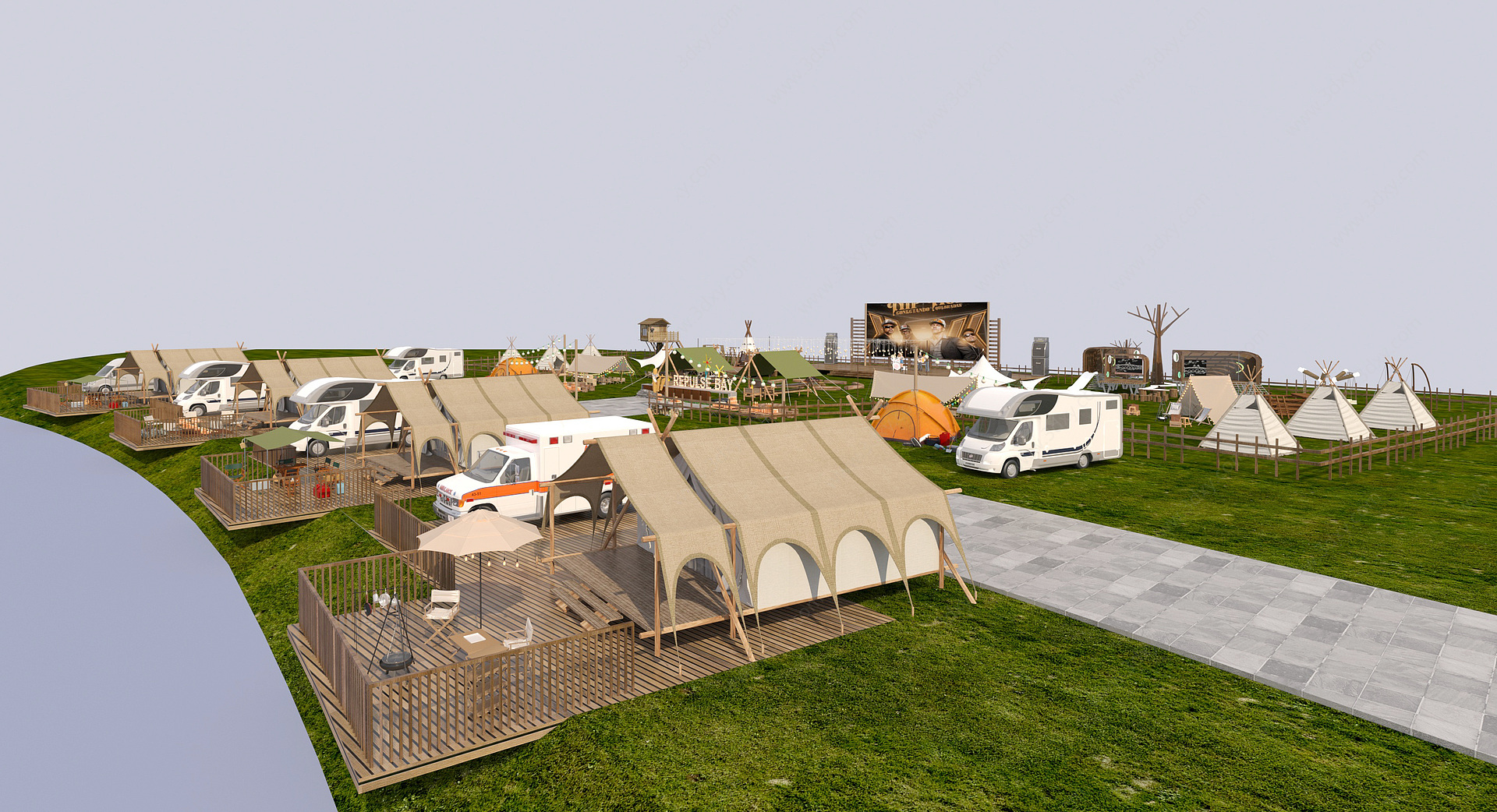 滨水露营3D模型