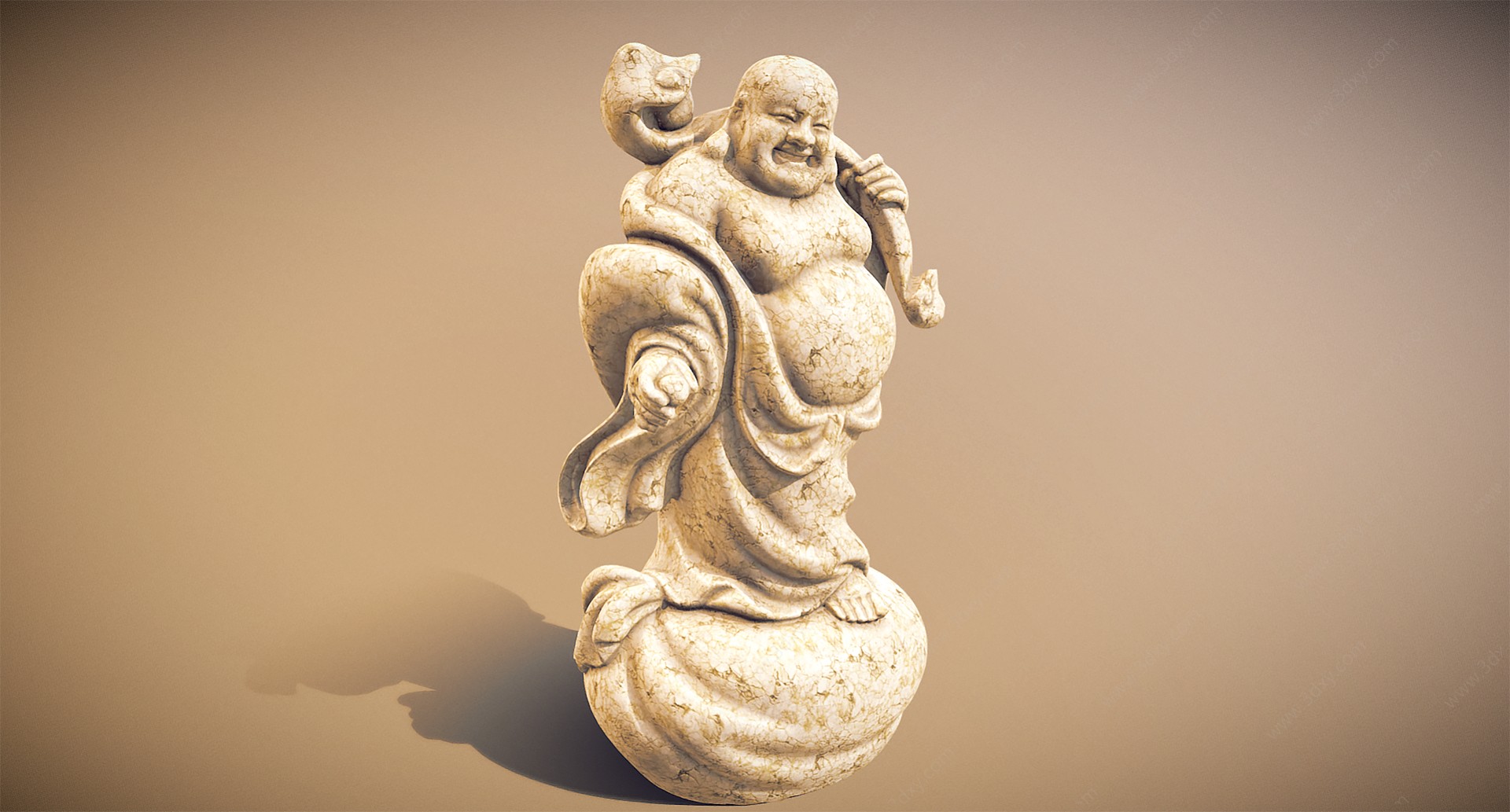 中式罗汉菩萨雕像3D模型
