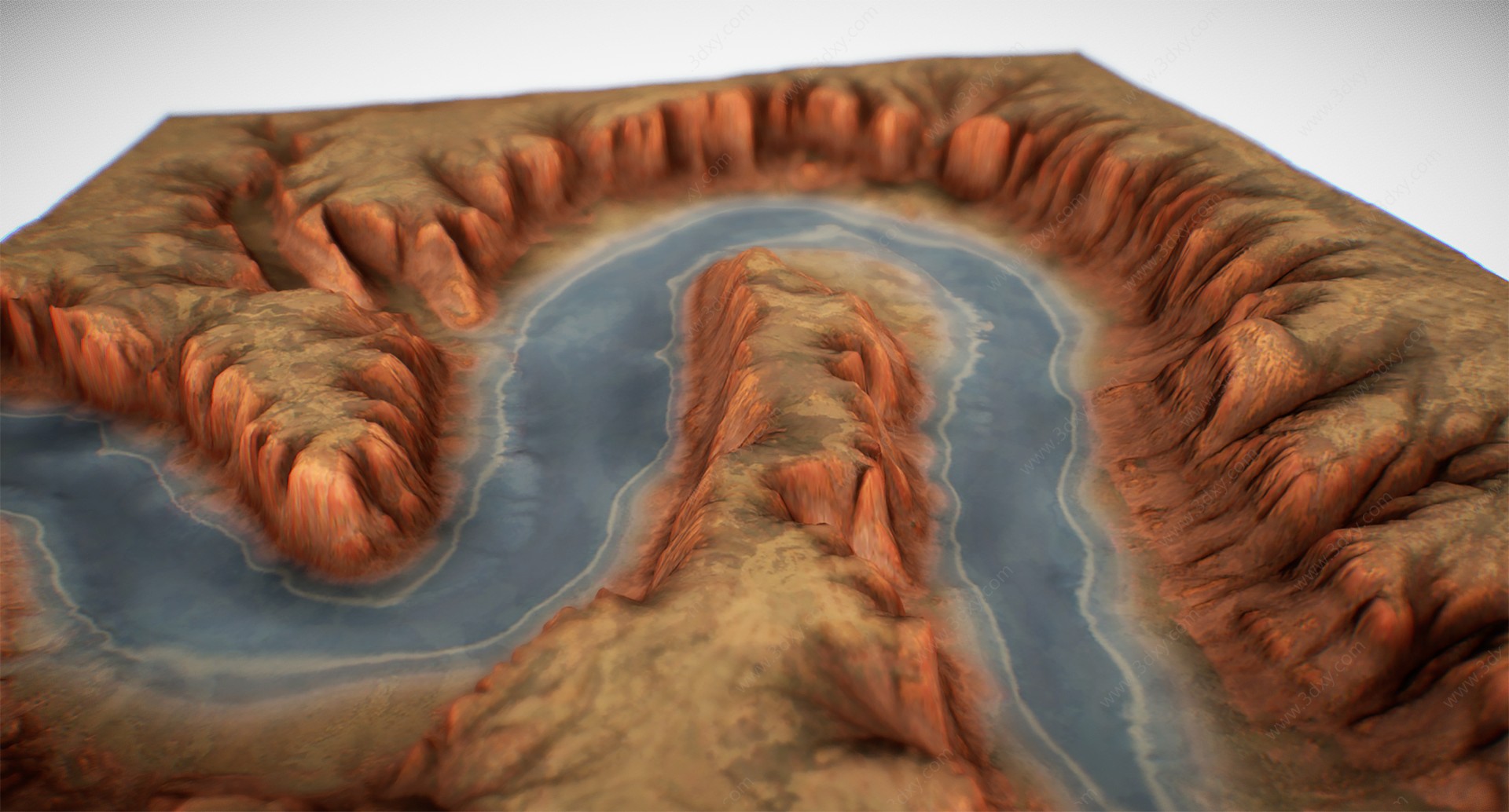 现代峡谷景观3D模型
