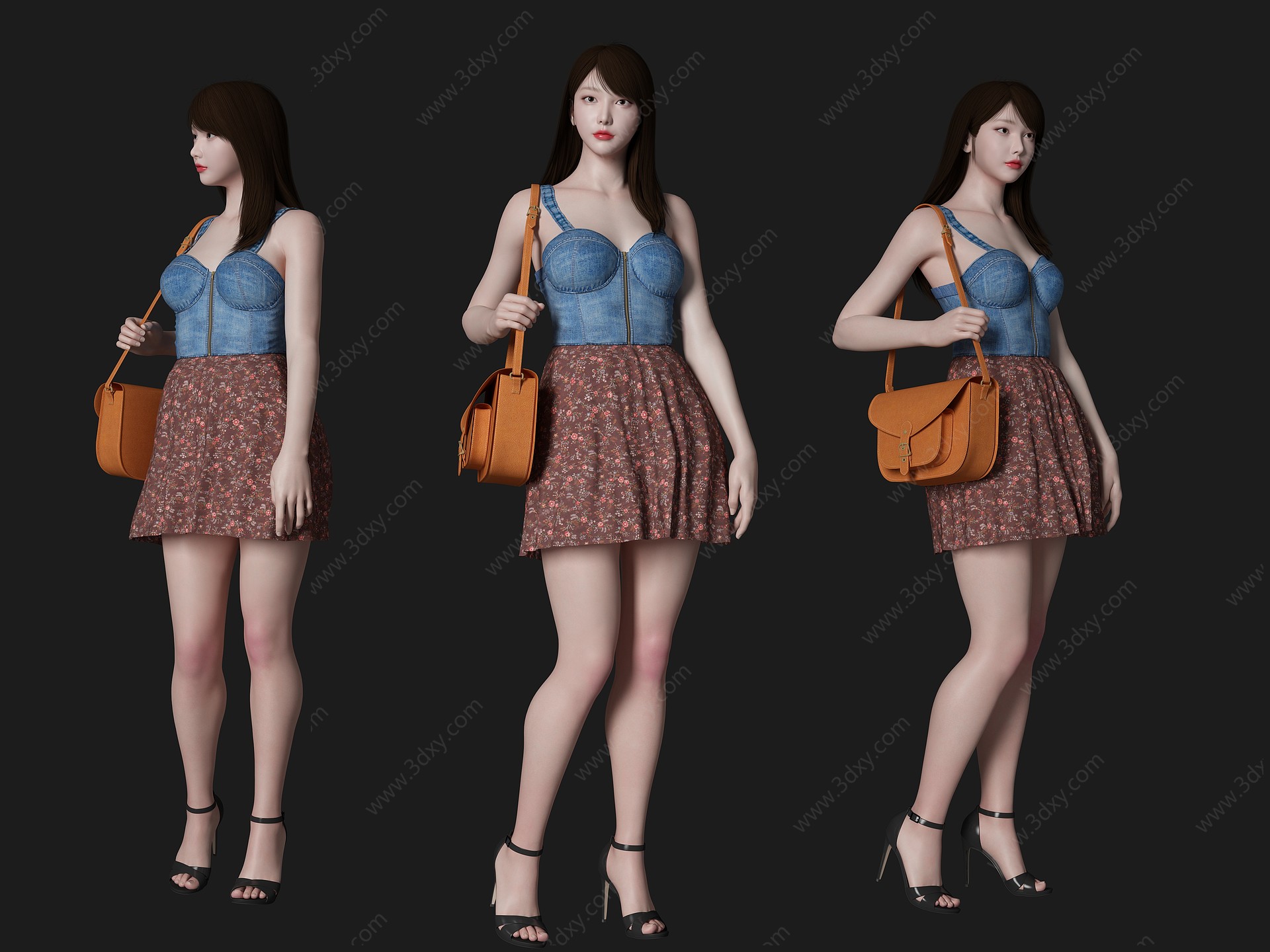 美女人物模特3D模型