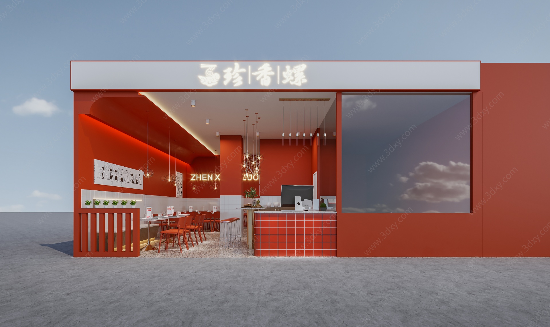 现代快餐厅3D模型