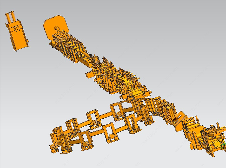 制管设备整条生产线3D模型