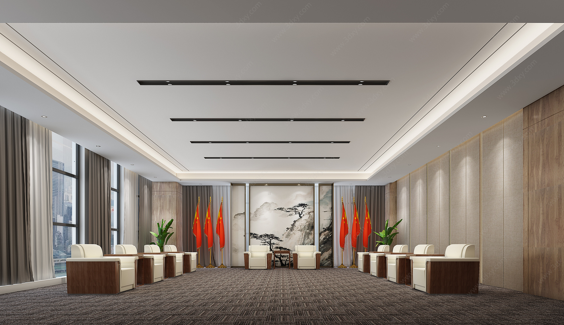 新中式酒店政府贵宾接待室3D模型