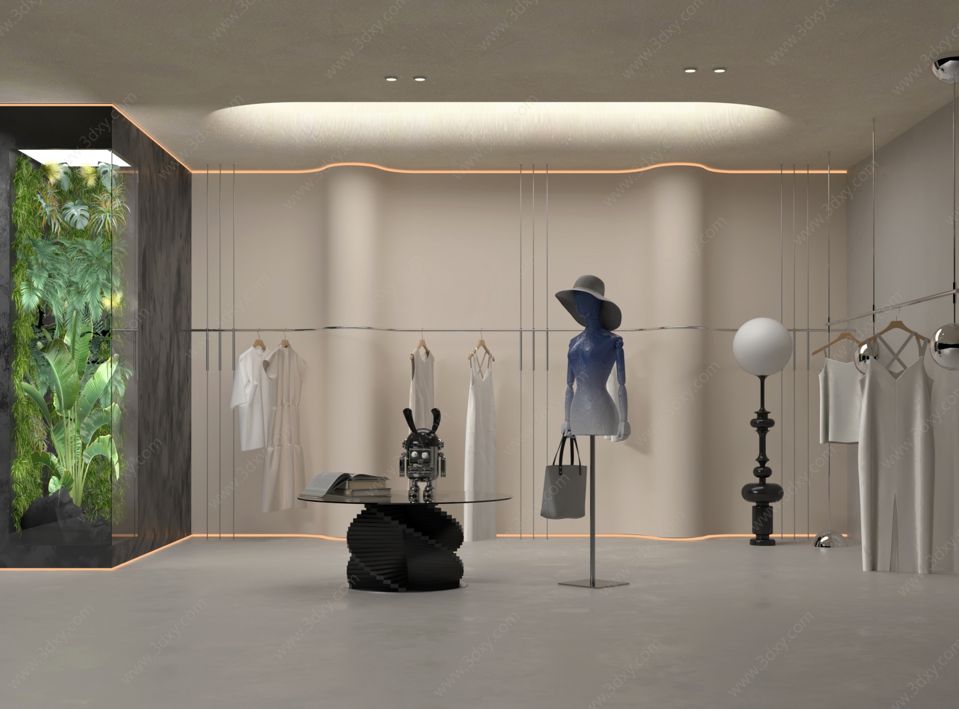 商场现代时尚服装店女装店3D模型