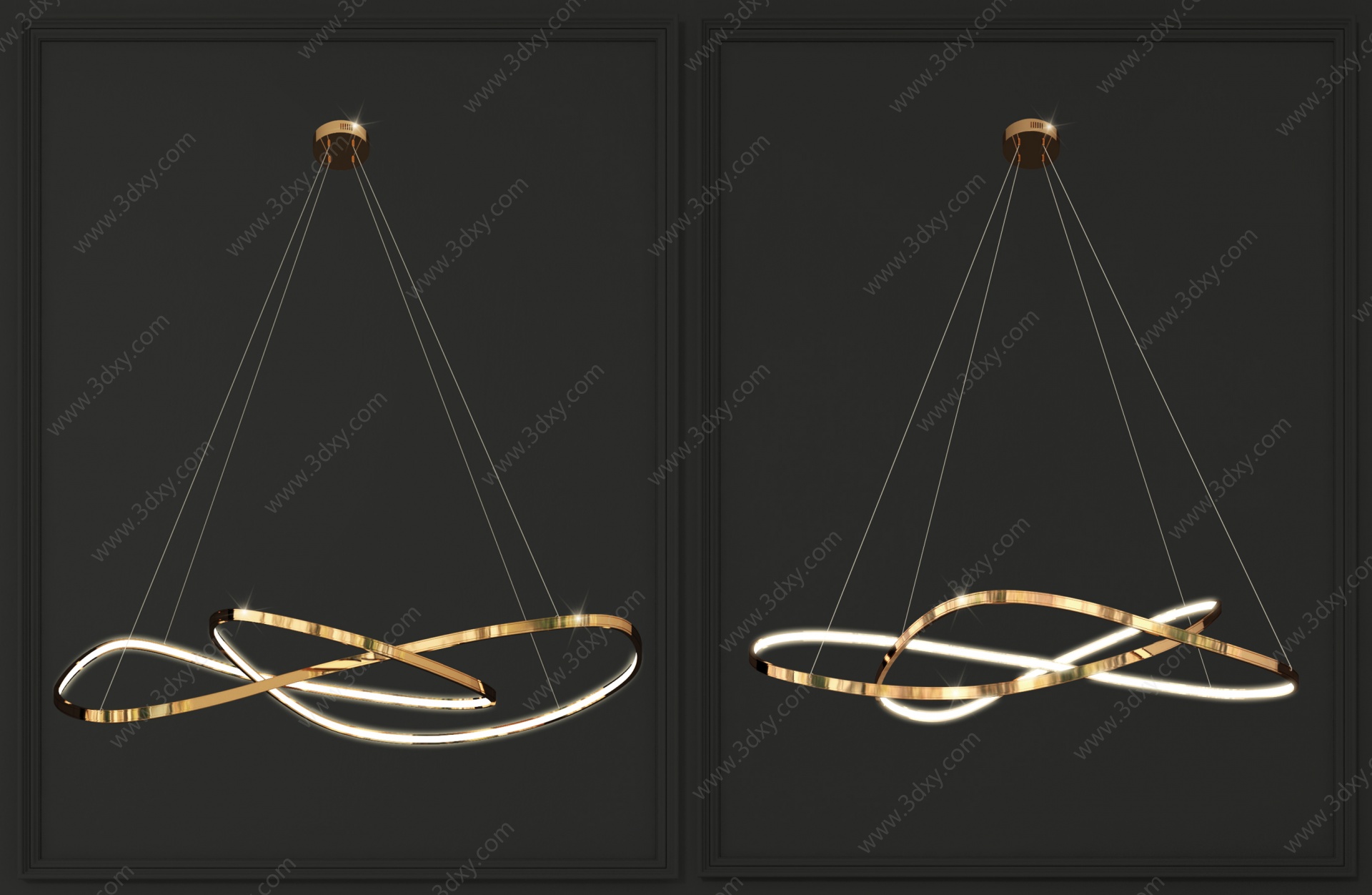 金属鱼线吊灯餐厅灯3D模型