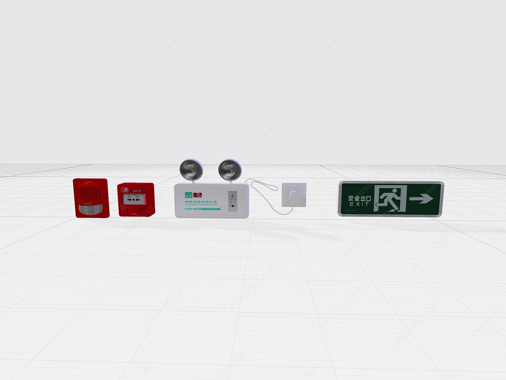 应急设备紧急出口标志安全3D模型