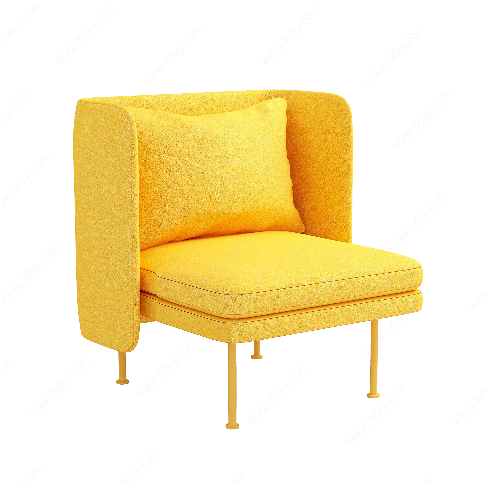 轻奢懒人休闲单人沙发靠椅3D模型